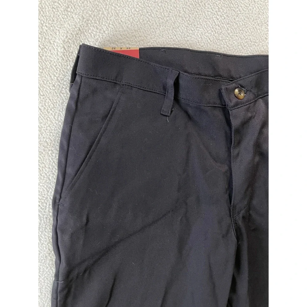 Red Kap Mens 34x32 Work Pants Black PC44BK1 100% Cotton Straight Leg